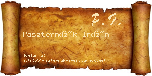 Paszternák Irén névjegykártya
